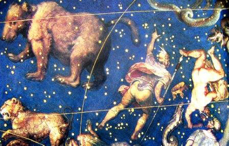 Звездное небо. Роспись виллы Фарнеза, Фрагмент с Большой Медведицей.