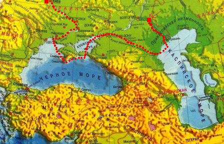Вариант маршрута Будимира и его сына Соловья Будимировича