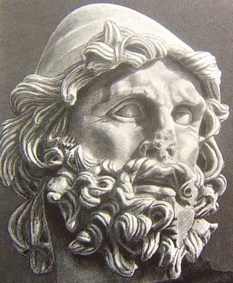 Голова Одиссея. Фрагмент скульптурной группы из грота в Сперлонге. Мрамор. Конец II в до н.э. Сперлонга. Археологический музей.
