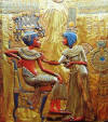 Посмотрите на "наряд" Тутанхамона и его жены.