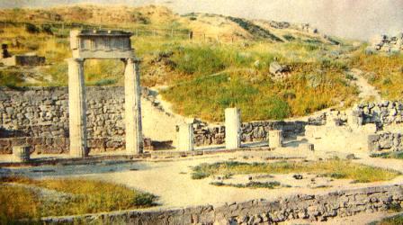 Дромос Царского кургана строго ориентирован на дворцово–храмовый комплекс, расположенный на горе Митридат.